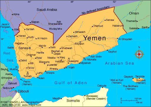 yemen sehirler haritasi